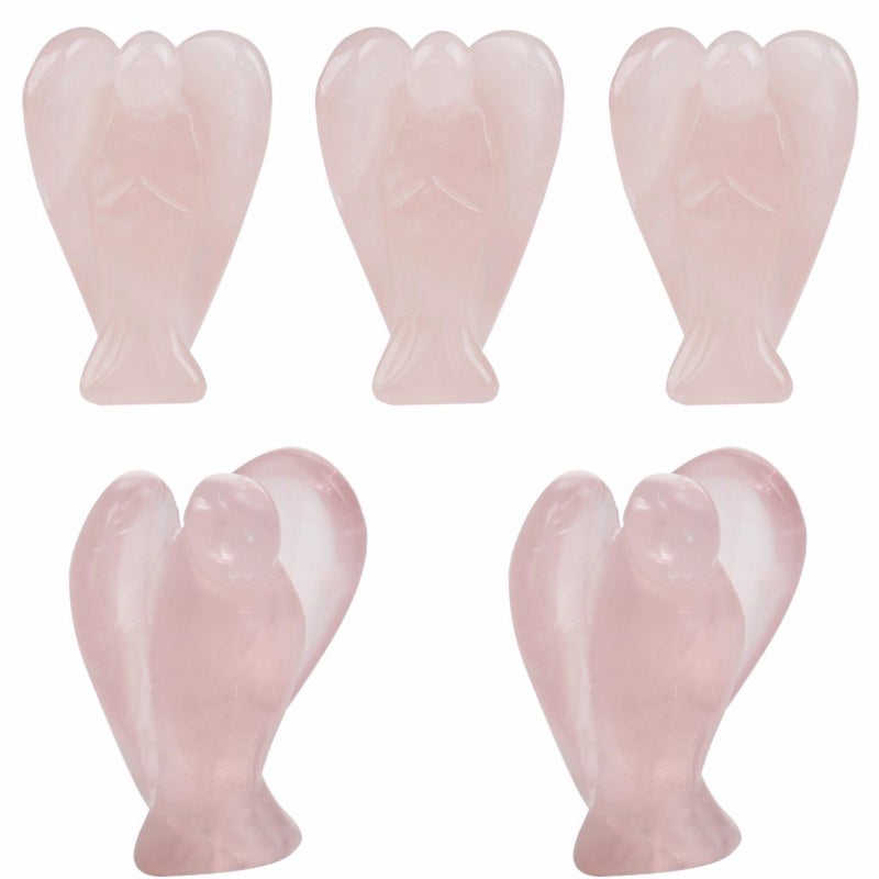 Rockcloud Healing Crystal Gemstone Carved Pocket Crystal Guardian Angel Figurines 1.5 inch - Image 1
